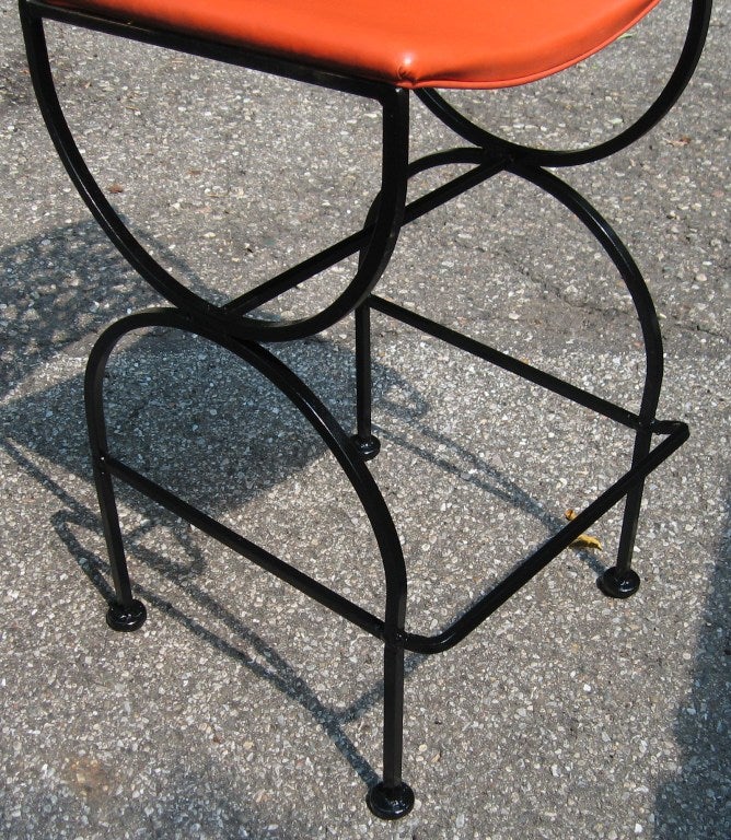 American Set of Four Arthur Umanoff Bar Stools for Shaver Howard