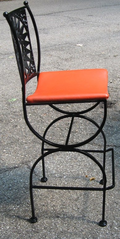 Iron Set of Four Arthur Umanoff Bar Stools for Shaver Howard
