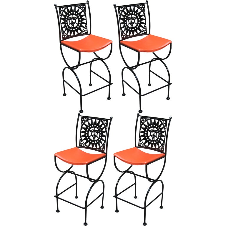 Set of Four Arthur Umanoff Bar Stools for Shaver Howard