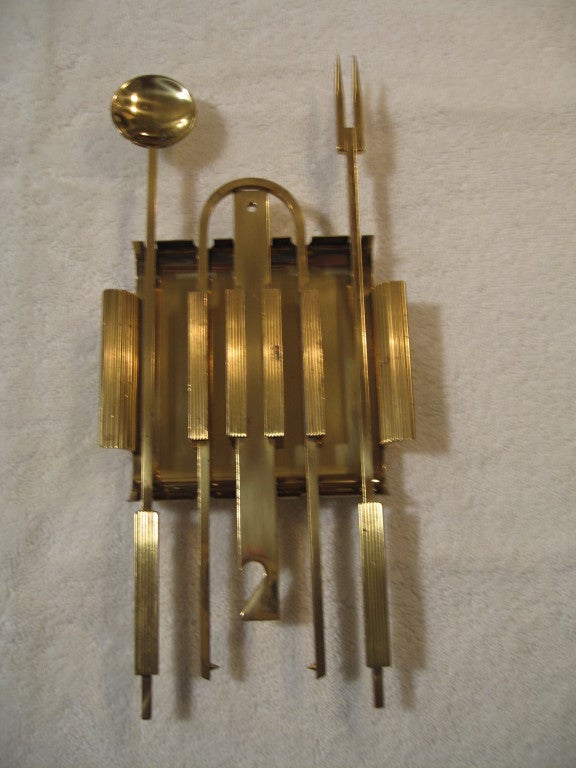 Amazing set of Italian solid brass bar implements dating to the 1930's. Hallmarked with 