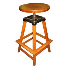 Antique Industrial  Draughtsman's or Architect's Stool