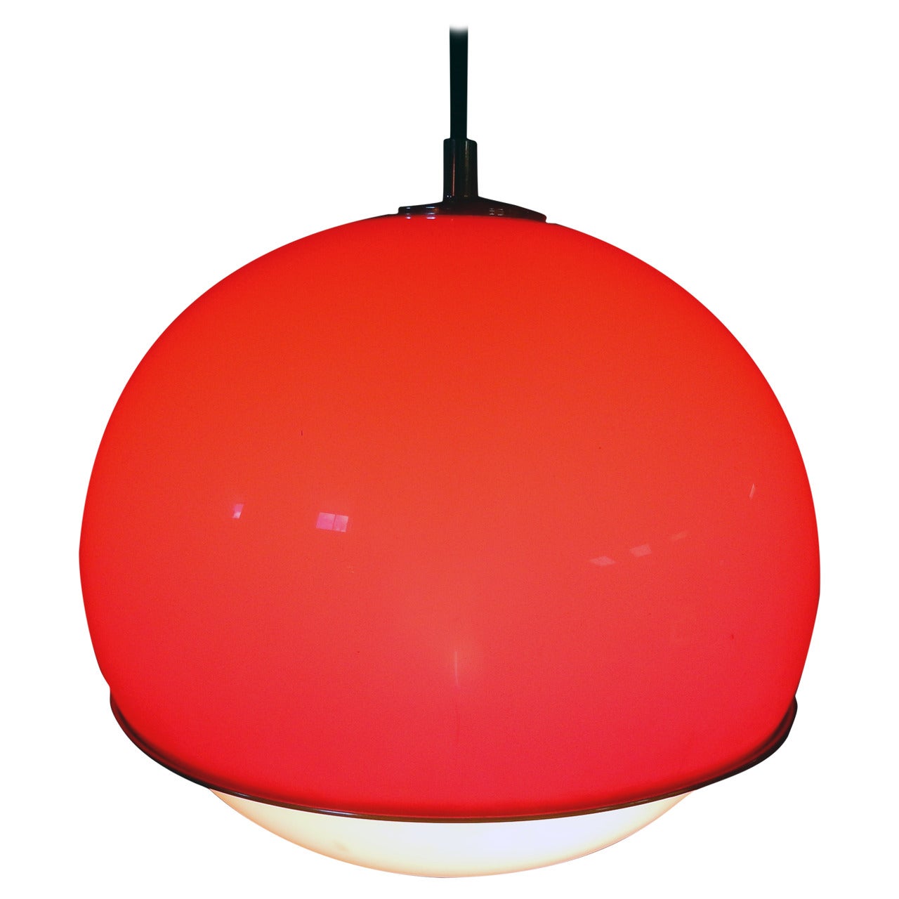 Giannelli Red Acrylic Globe Light Pendant For Sale