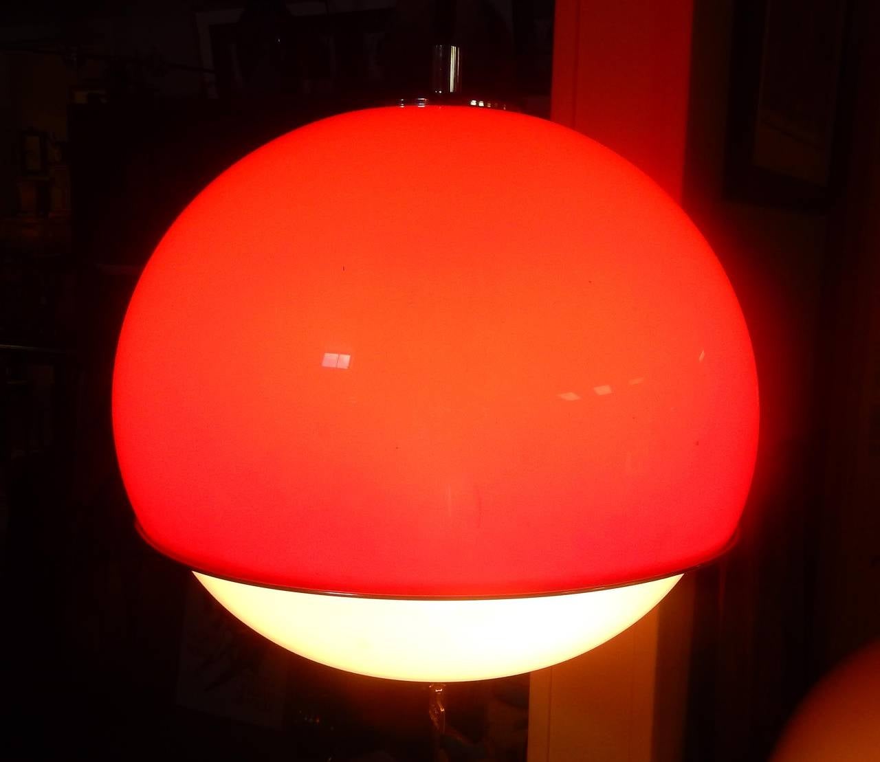 Giannelli Red Acrylic Globe Light Pendant For Sale 2