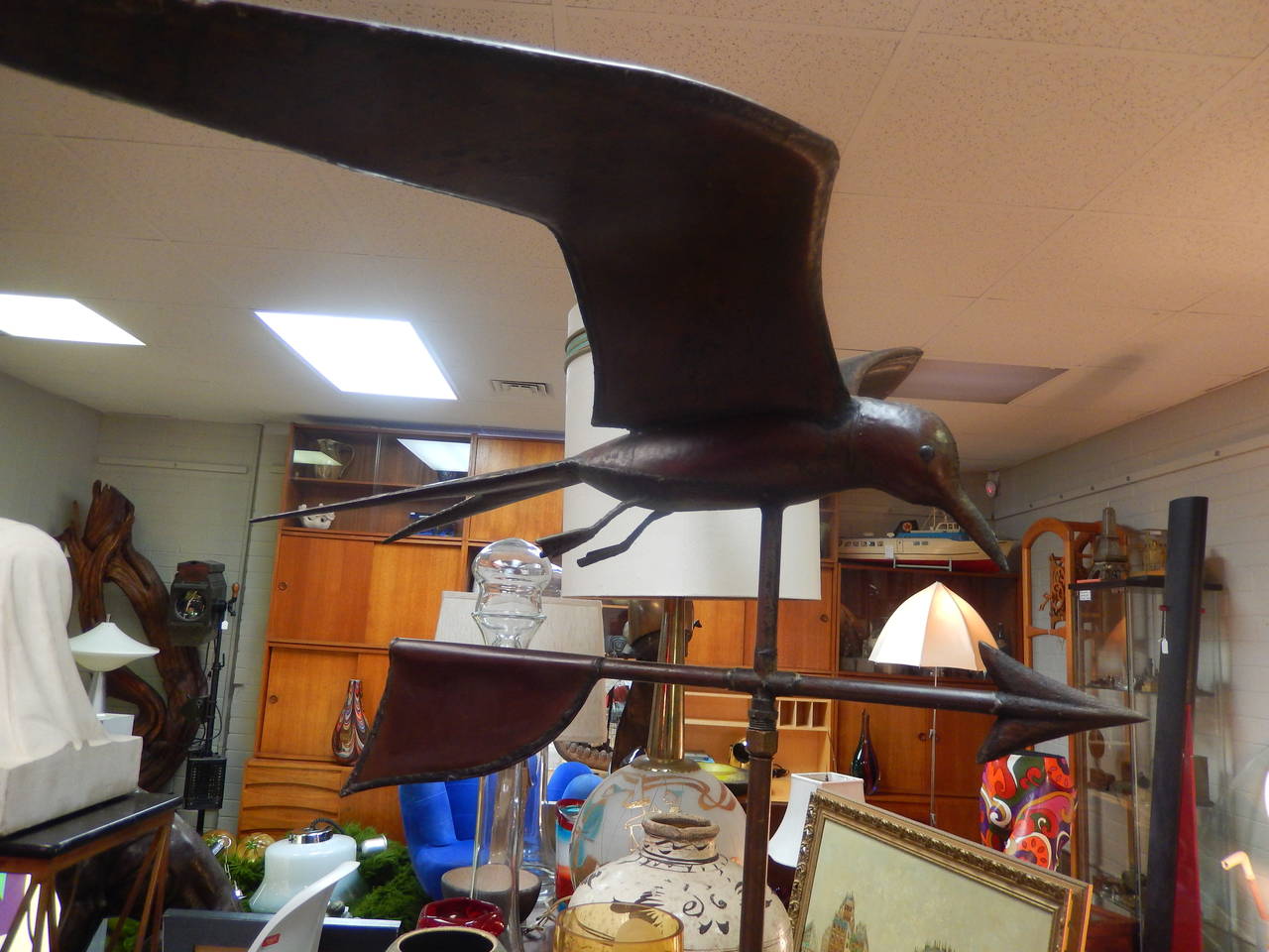 Copper Weathervane of a Swallowtail Kite For Sale 3