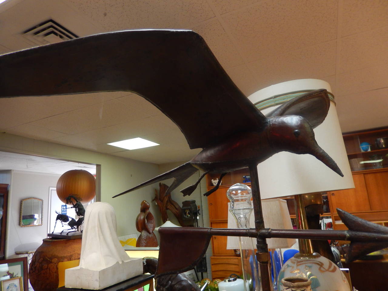 Copper Weathervane of a Swallowtail Kite For Sale 4