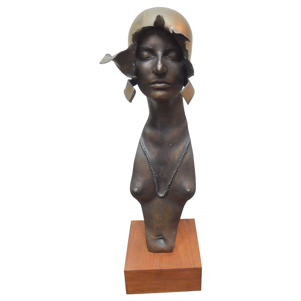 William Ludwig Bronze Female Form Bust For Sale