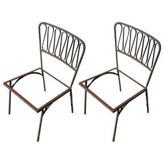 Pair of Salterini Iron Outdoor Side Chairs