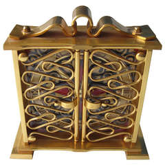 Exquisite Gubelin Swiss Carriage Clock In The Style of Poillerat