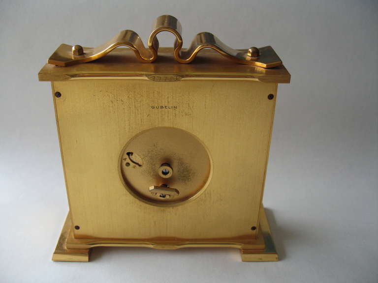 Enamel Exquisite Gubelin Swiss Carriage Clock In The Style of Poillerat
