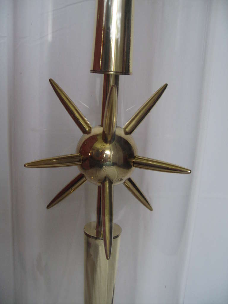 American Monumental Pair of Mutual Sunset Sputnik Starburst Table Lamps