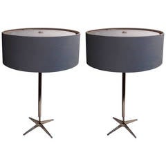 Pair of Gerald Thurston for Lightolier Star Base Form Table Lamps