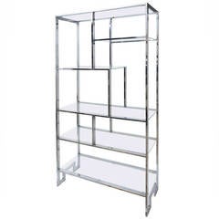 Milo Baughman Chrome Etagere or Wall Unit