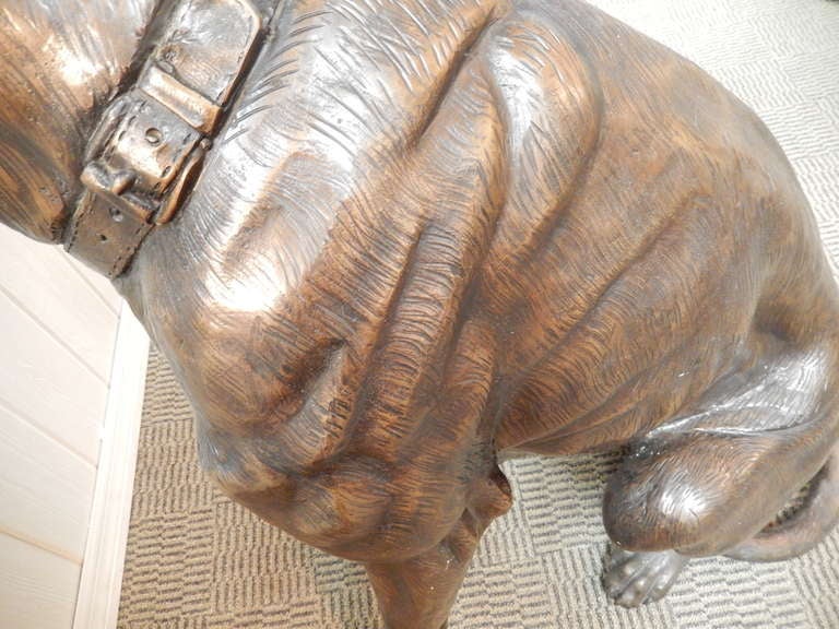 Mid-20th Century Bronze Seated Great Dane Sculpture