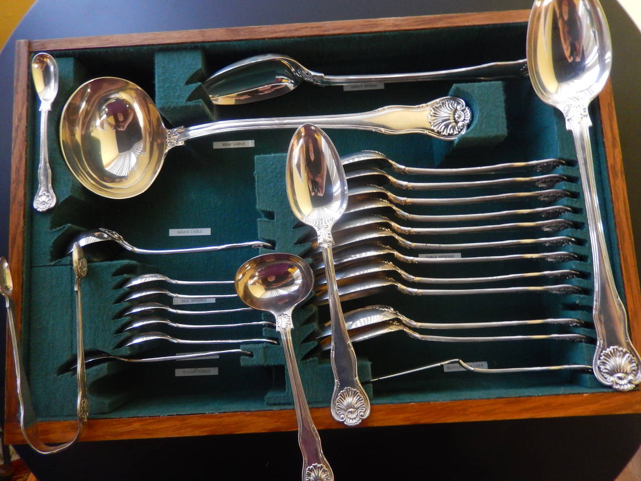 Giant Boxed Sterling Silver Flatware Set For Sale 4