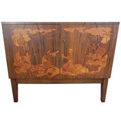 Swedish Marquetry Two Door Cabinet or Commode
