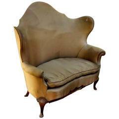 Simonds Furniture Exaggerated Wingback Settee