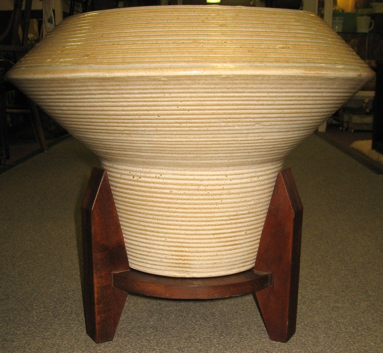Zanesville Pottery Giant Planter on Stand at 1stDibs