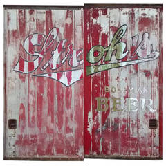 Vintage Stroh's Beer Truck Doors Advertising Sign