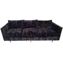 Milo Baughman Sofa With Original Jack Lenor Larsen Fabric