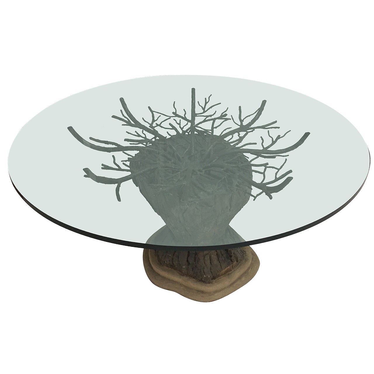 Brutalist Tree Dining or Center Table For Sale