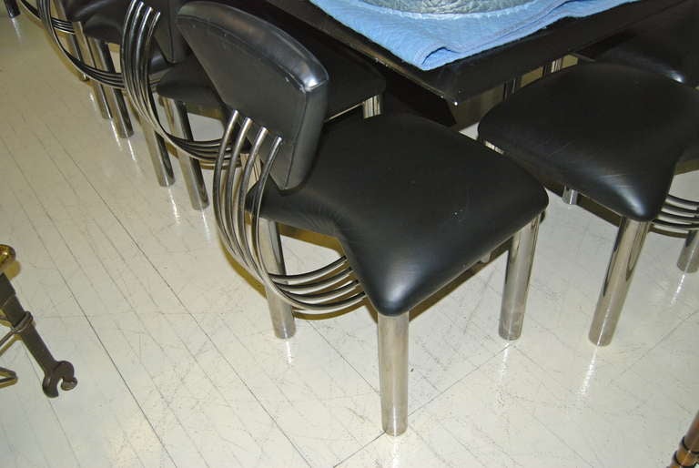 Great Set of 10 Sculptural Dining Chairs In Excellent Condition In Miami, FL