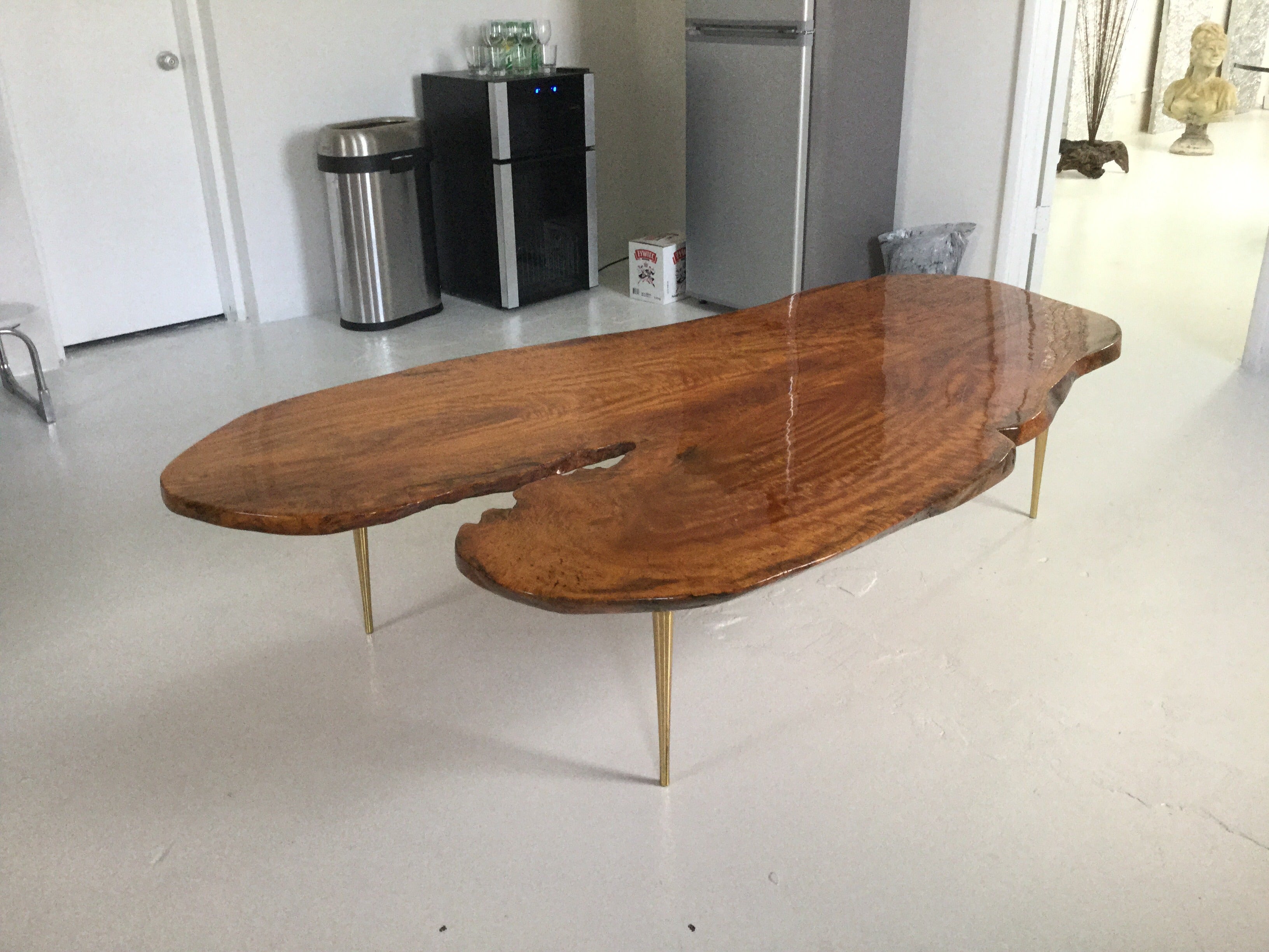 Large Organic Koa Wood Slab Coffee Table