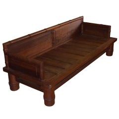 Signed McGuire Faux Bamboo Sofa / Bench