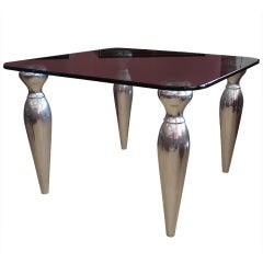 Polished Steel Breakfast or Game Table