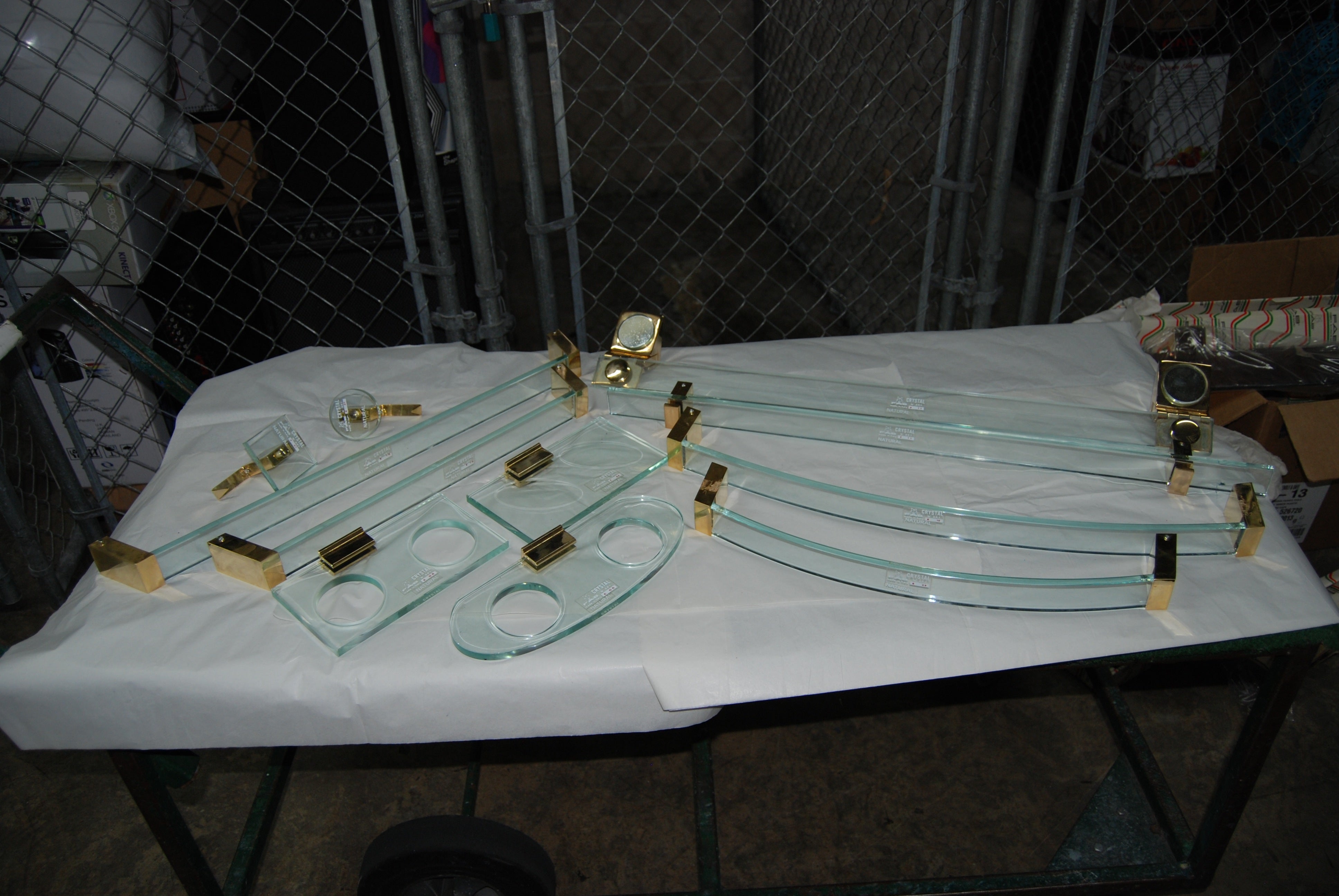 Wonderful Crystal and Brass Bathroom Accessories by Fontana Arte