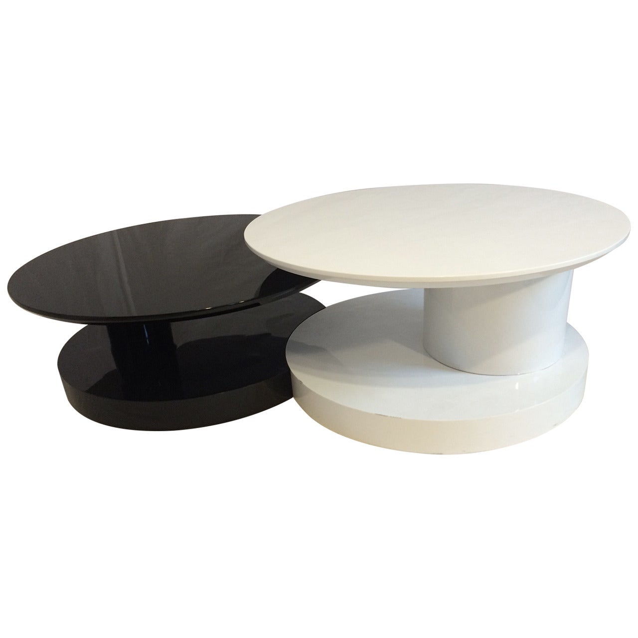 Black and White Swivel Coffee Table
