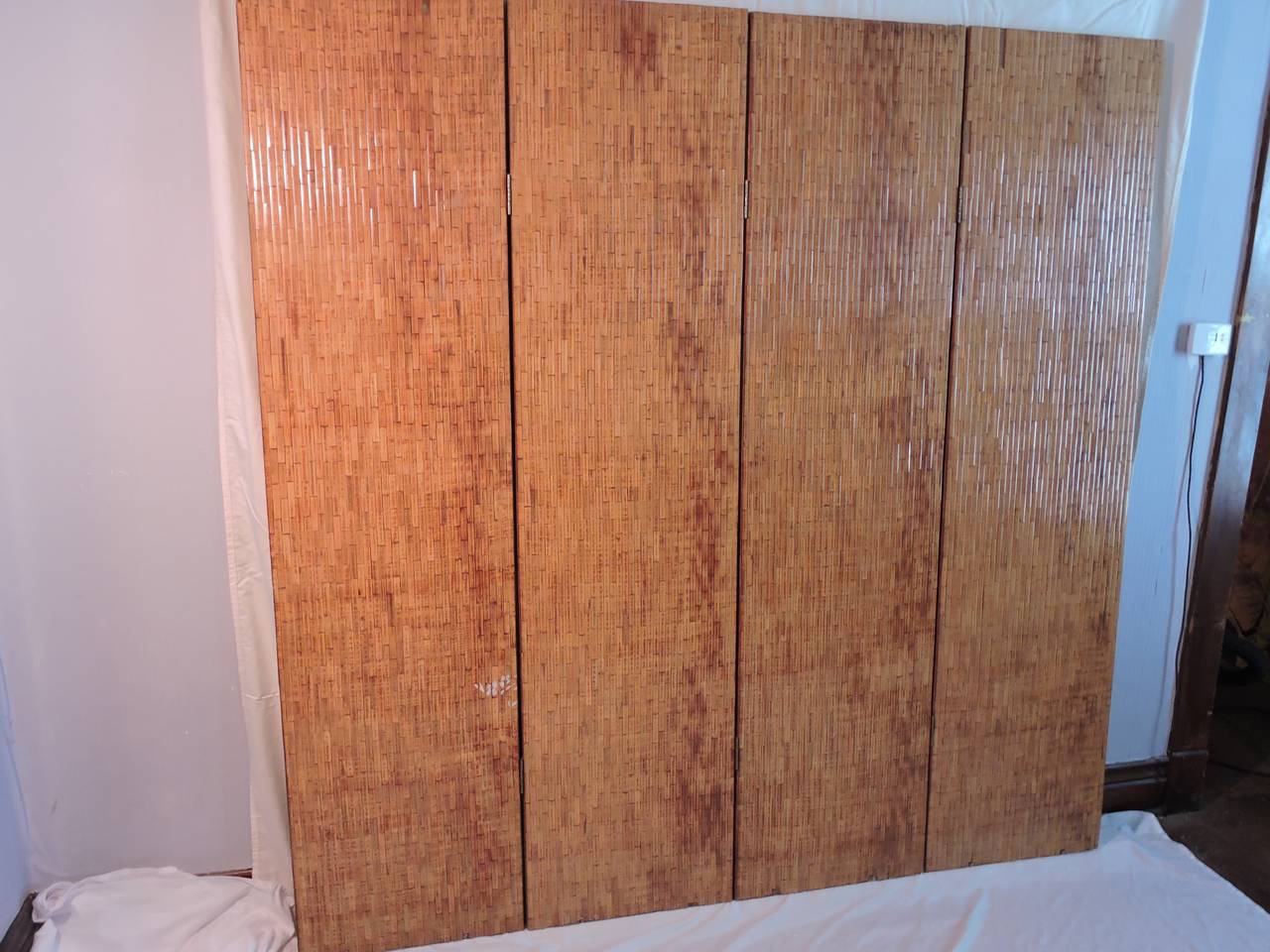 Rattan Palm Tree Screen In Excellent Condition For Sale In Miami, FL