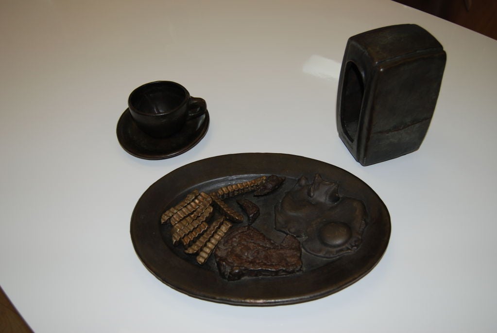 BRONZE DINER TABLE SCULPTURE