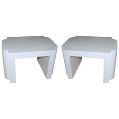PAIR OF INTERESTING HIGH GLOSS LACQUERED SIDE TABLES