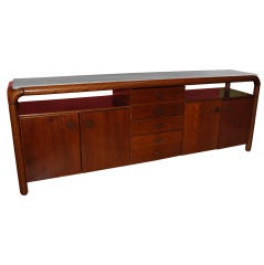 Vintage MIDCENTURY SIDEBOARD WITH INSET MARBLE TOP