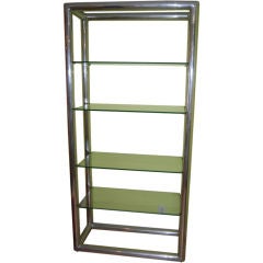 POLISHED STEEL  MILO BAUGHMAN SHELVING UNIT ETAGERE