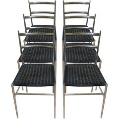 SET OF 6 GIO PONTI STYLE DINING CHAIRS