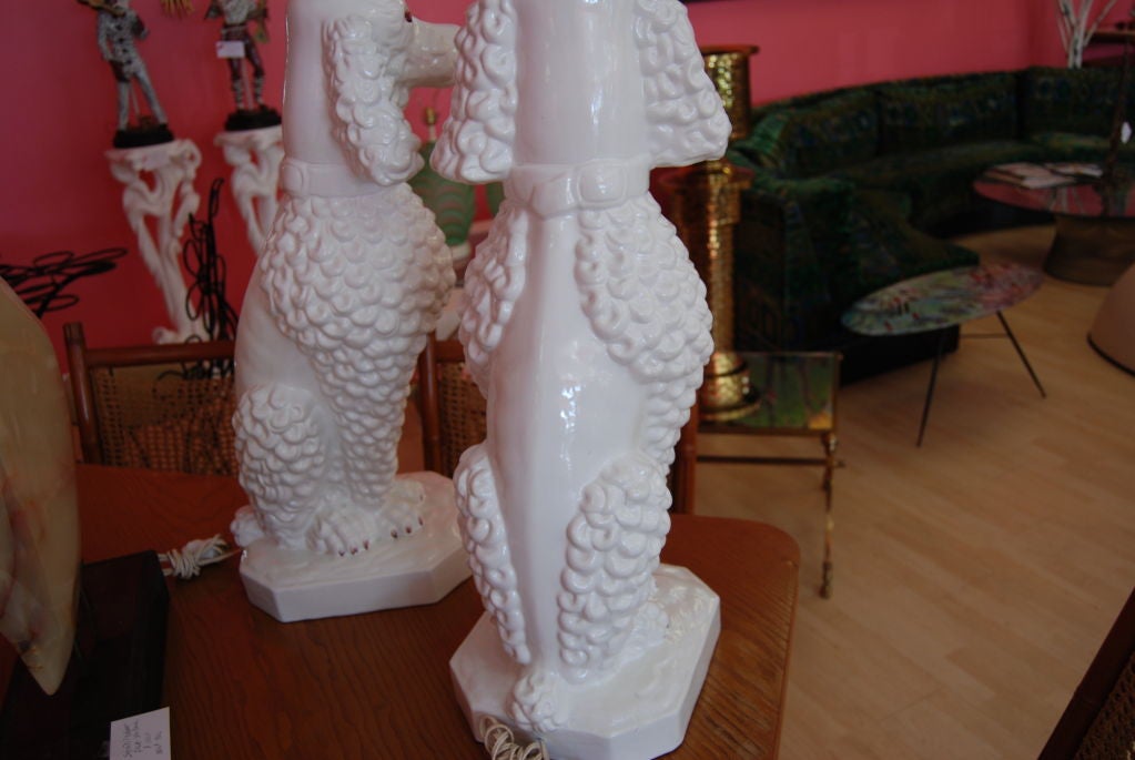 20th Century WHIMSICAL PAIR OF POODLE LAMPS