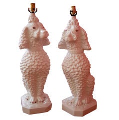 Vintage WHIMSICAL PAIR OF POODLE LAMPS