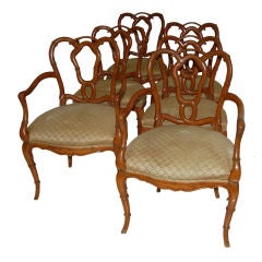 WONDERFUL SET OF FAUX BAMBOO PRETZEL BACK DINING CHAIRS