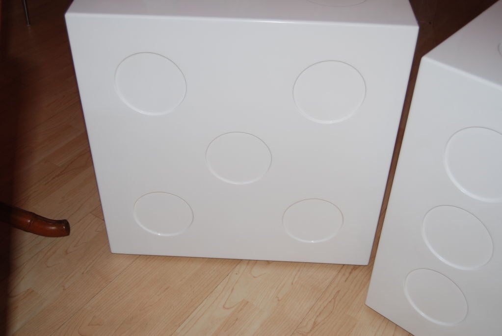American PAIR OF MODERN LACQUERED DICE TABLES
