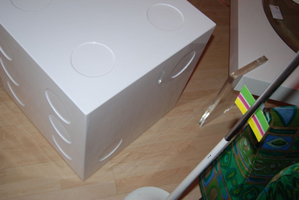 PAIR OF MODERN LACQUERED DICE TABLES 1