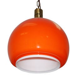 VIBRANT ORANGE ITALIAN GLASS CHANDELIER
