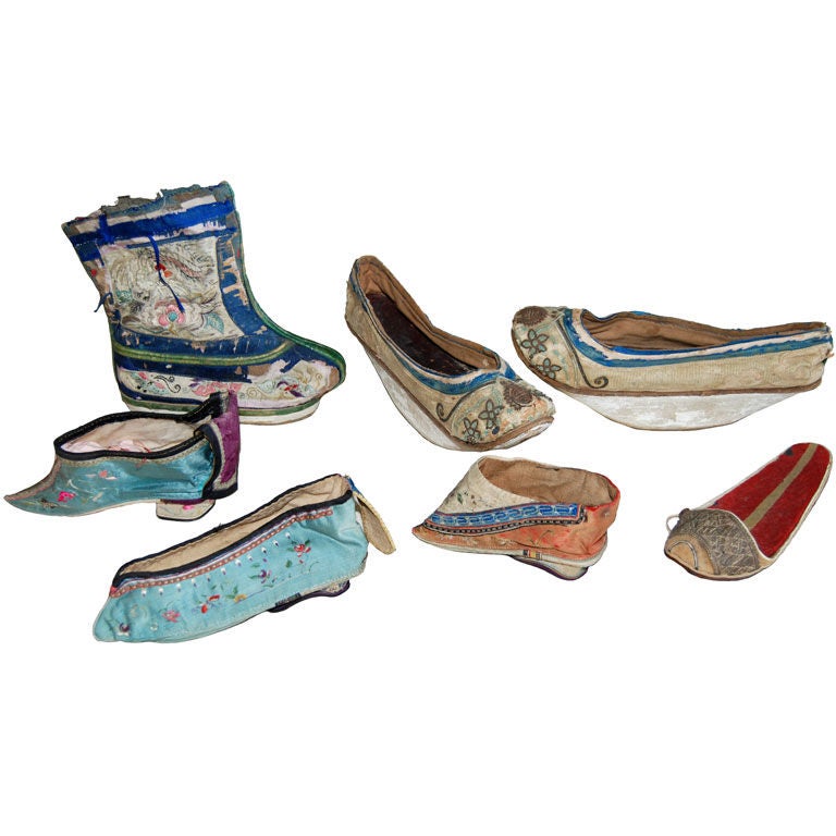 Collection Of 19th Century Chinese Embroidered Shoes