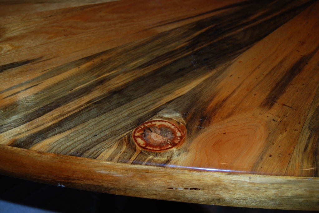 EXTRAORDINARY ELIPTICAL EXOTIC WOOD DINING TABLE 1
