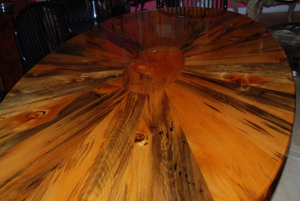 EXTRAORDINARY ELIPTICAL EXOTIC WOOD DINING TABLE 5