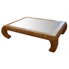 SUPERB COFFEE TABLE WITH GLASS INSET TOP
