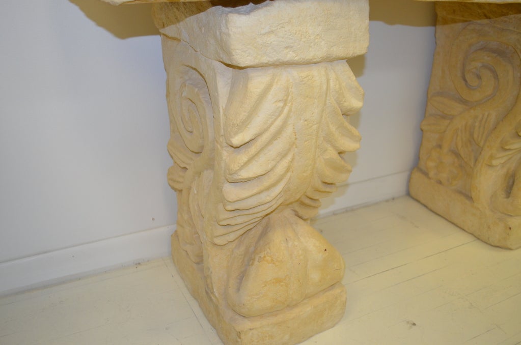20th Century Faux Stone Console For Sale