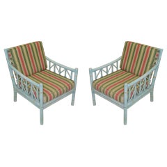 GREAT PAIR OF 1950
S FAUX BAMBOO CLUB CHAIRS