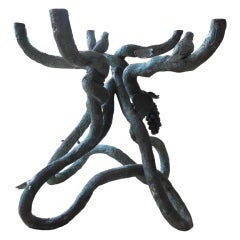 MESMERIZING SCULPTURAL SOLID BRONZE ITALIAN DINING TABLE