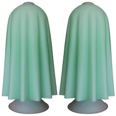 PAIR OF WHIMSICAL DRAPED MURANO GLASS LAMPS PAIR OF WHIMSICAL DRAPED MURANO GLASS LAMPS
